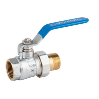 Ball valve with 2 pieces connector and lever 