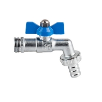 Bibcock ball valve PN 16, with butterfly handle