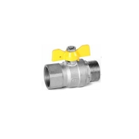 M-F Straight gas valve. Butterfly handle 