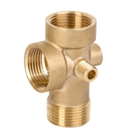 Five ways fitting for pumps coupling, brass, length 81mm