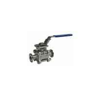 Stainless steel clamp end ball valve, 3 pieces 